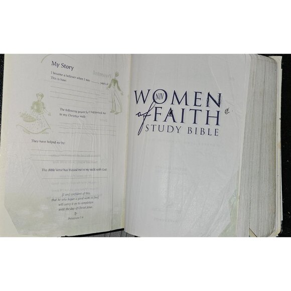 Women Of Faith Study Bible NIV Black Bonded Leather - Picture 2 of 7
